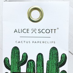 Alice Scott Cactus Paper Clips 15 Gold Designer Fashion Planner Accessory