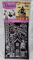 2 Sheets Scrapbooking Adhesive Patterns Stencils Stickers Halloween Witch Boo