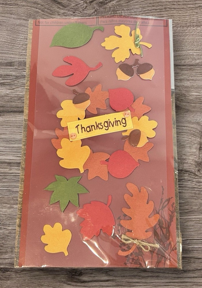 Harvest Thanksgiving Leaves Acorns Autumn 3D Scrapbook Stickers Wal-Mart NEW