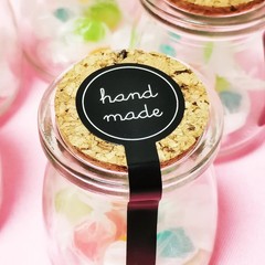 100pcs Black Handmade Sealing Stickers for Pudding Bottles Baking Box New Labels