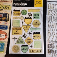 Travel Scrapbook Sticker Lot Chipboard, Puffy, flat, adventure