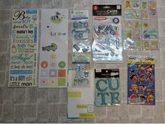 Baby Boy Scrapbooking Stickers New & Used Lot of 9 Cute Batman Sweet Baby Boy