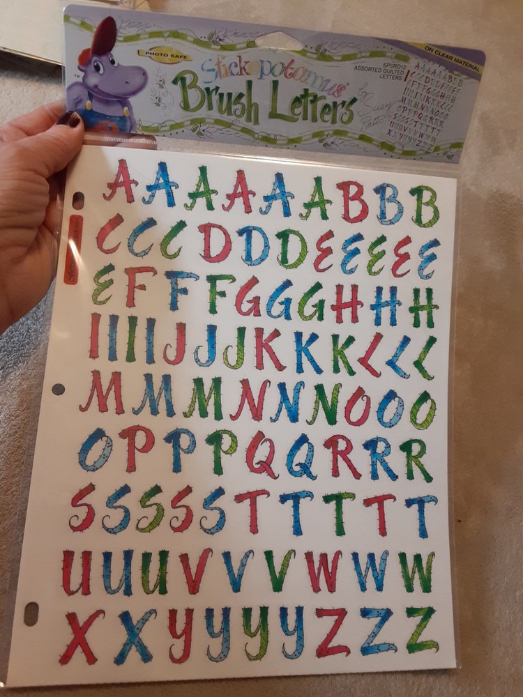 Stickopotamus Brush Letters over-sized sticker package