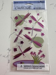 American Greetings Creative Touch Purple Dragonflies Flowers Scrapbooking