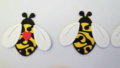 Bumble Bee Die Cut Beehive Set Handmade Paper Piecing Card Stock Scrapbook 6 pc