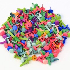 500 PCS Colorful Brass Plated Round Metal Brads Paper Fasteners 8mm DIY