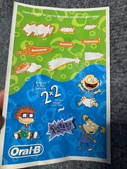 Vintage Rugrats Stickers Oral B Promo 1998 RARE Stickers decorate Brush