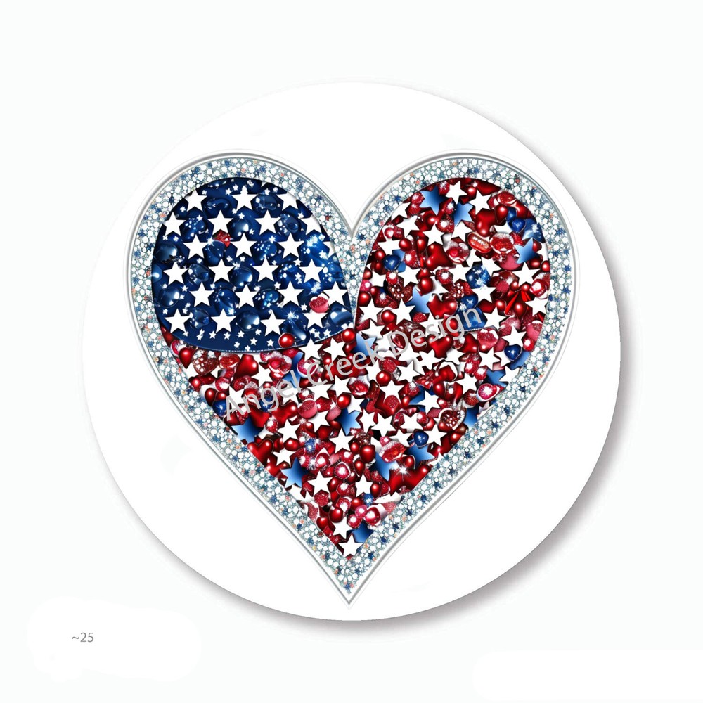 Matte Crystal Glitter Heart USA Party Favors Envelope Seals Scrapbook Stickers