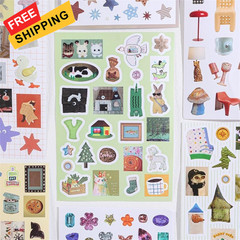 Girl’s Korean Sticker Book, Food and Daily Life Theme – 1300+ Cute Light Pink
