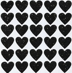 Black Glitter Heart Sticker Sheet! – Choose a Size – Cute & Sparkly!