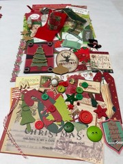 Christmas lot scrapbook planner journal junk collage ephemera paper crafting art