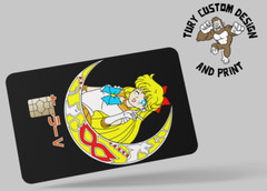 SAILOR MOON , 2 pc credit card skin & DEBIT CARD,TROLLEY & GYM