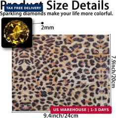 12000PCS Leopard Print Rhinestone Sticker with 2mm Rhinestone Crystal Bling Self