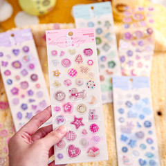 Cute 3D Stickers Vintage Style Simple Illustration Sticker Sheet Set of 4 Fresh