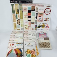 Glitz Scrapbook Stickers Embellishments Amy Tangerine Studio Calico LOT of 23 A