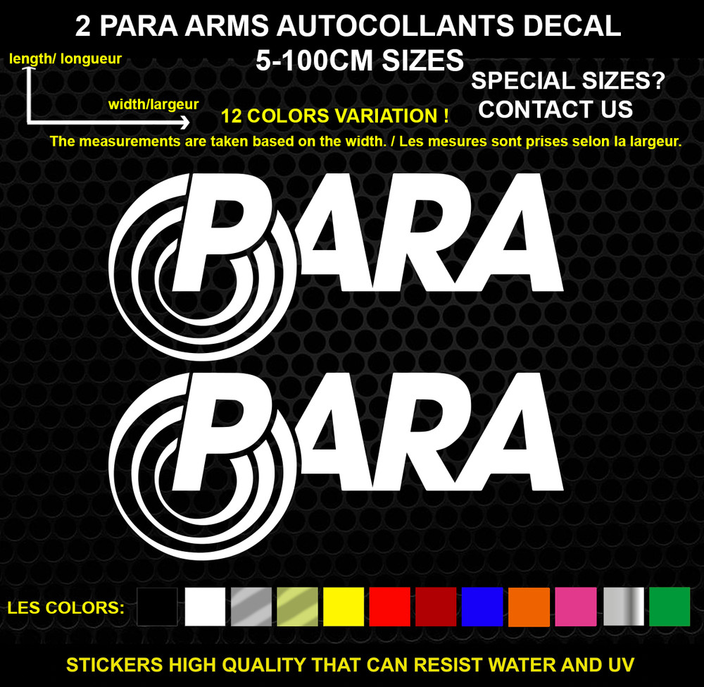 2 PARA ARMS Decorative Stickers – Vehicles & Accessories, 2 Piece Set
