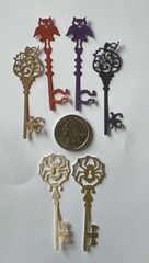 HALLOWEEN KEY Die-Cut(6pc)Fall •Thanksgiving•Autumn•Pumpkin •Spider•Owl•Skeleton