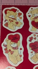 Vintage American Greeting Stickers Teddy Bears Valentine’s Day 1 Sheet