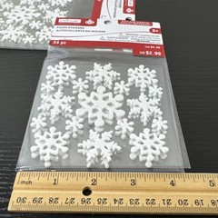 2 CreAtology Christmas Snowflakes Foam Stickers 34pcs Each White W/glitter New