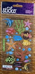 Sticko JOLEES Velum Tropical Fish Starfish Seaweed Sea Ocean Scrapbook STICKERS