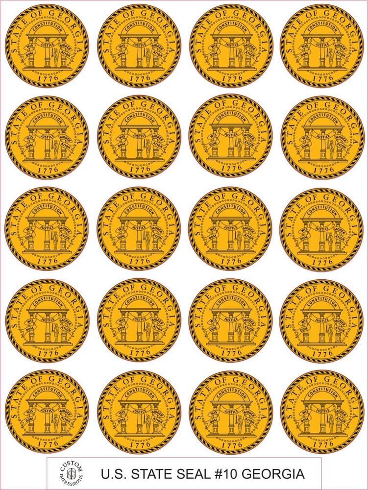 GEORGIA STATE SEAL – SIZE 2″ EACH – 20 PER SHEET