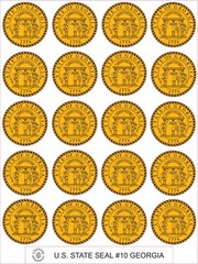 GEORGIA STATE SEAL – SIZE 2″ EACH – 20 PER SHEET