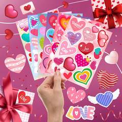 36 Sheets Heart Stickers Valentine Stickers Valentines Day Stickers Crafts Decor