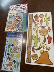 3 NEW Packages Southwest Cowboy Stickers Scrapbooking WESTERN Horses Cactus