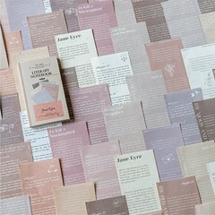 50Pcs Vintage Poetry Words Scrapbook Paper Junk Journal Planner Decorative Craft