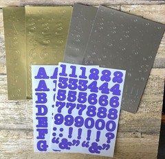 Creative Memories ABC UPPERCASE/123 Stickers CLASSIC SILVER or GOLD BOLD PURPLE