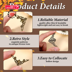 96 Pcs Metal Book Corner Protector, Decorative Photo Corners for bronze