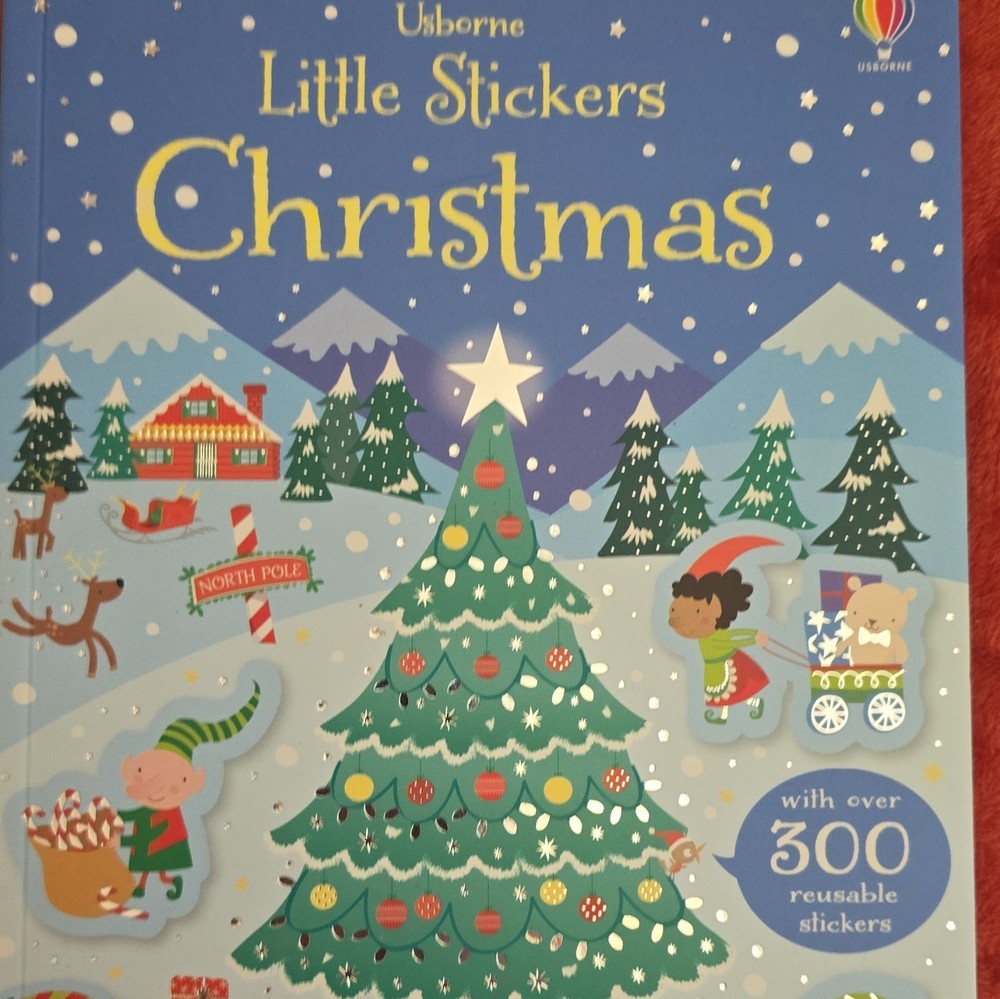 Usborne Little Stickers Christmas Reusable Sticker Book, 300+ Multicolor