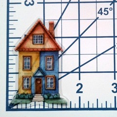 Townhouse Style Fairy Tale House Clear Vinyl Decal Sticker Water Resistant Gift