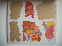39 Vintage Fairy Tale seals stickers 3 bears pigs Red Ridinghood Jack Beanstalk