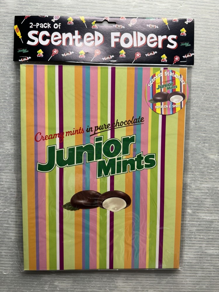 vintage TOOTSIE ROLL / JUNIOR MINTS SCENTED FOLDERS scratch & sniff / NEW