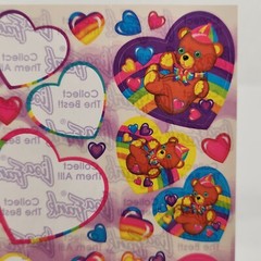 Lot of 2 Partially Used Lisa Frank Rainbow Teddy Panda Bear Stickers Vtg 1989
