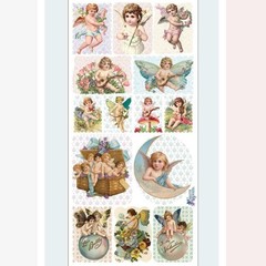Violette Stickers – Victorian Angels – 1 Angel Stamp Sticker Sheet – Crafts