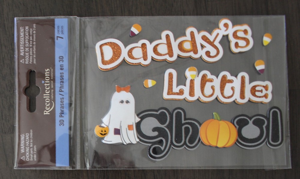 New Recollections scrapbook stickers HALLOWEEN Daddy’s Little Ghoul pumpkin
