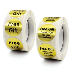 «Free Gift» Sticker Adhesive Label Gold Foil Food Packaging 1 inch 500pcs/Roll