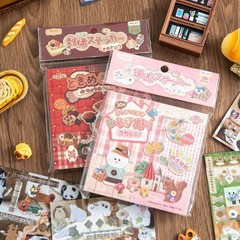 Japanese Girl’s Retro Sticker Book Food Theme Embroidered Stickers for