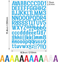 1512 Alphabet Stickers 12 Sheets Alphabet Stickers Vinyl Self-Adhesive Number Al