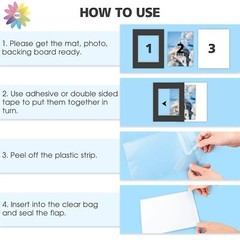 Acid-Free Pre-Cut 16×20 Picture Mat Sets for 11×14 Photos Backers & Clear Bags