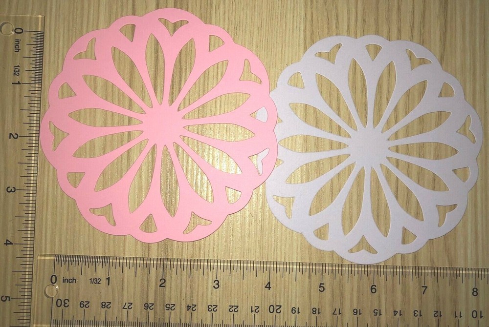 10 VINTAGE DOILY cardstock paper die cut embellishments