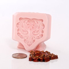 Scroll Work Heart Shaped Silicone Mold Food Safe Fondant Craft Jewelry Mold (753