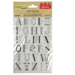 Set of 2 Alphabet Metallic Stickers Textured Craft Decals By Crafters Square