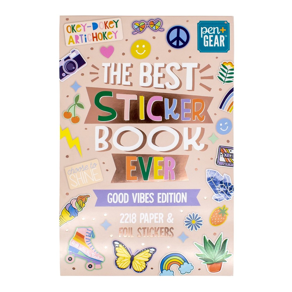 Pen+Gear The Best Sticker Book Ever – Good Vibes Edition, Multicolored