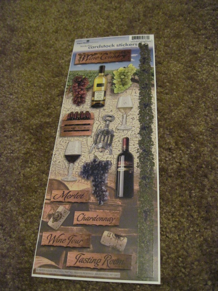 Stickers Cardstock PH 13″ Wine Country Glasses Tasting Room Tour Grapes Corks
