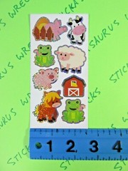 On The Farm Animals Style 2 Prismatic Sticker Mod Barn Horse Frogs Pigs