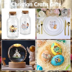 24 Sheets Vintage Christian Rub On Transfers for Crafts, Bible Verse Stickers fo