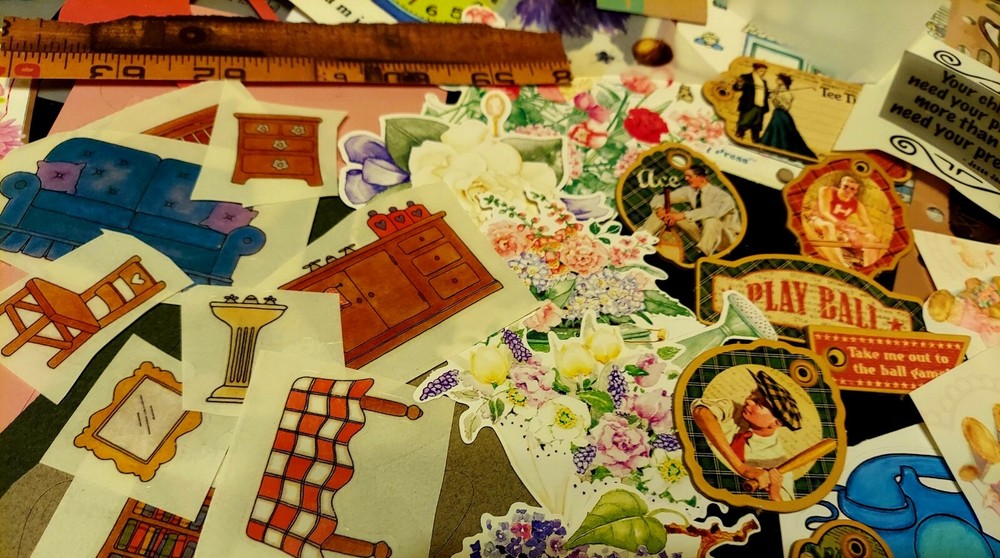 75 VINTAGE IMAGES QUOTES & EMBELLISHMENTS junk journal, decopage, crafts scrapbo